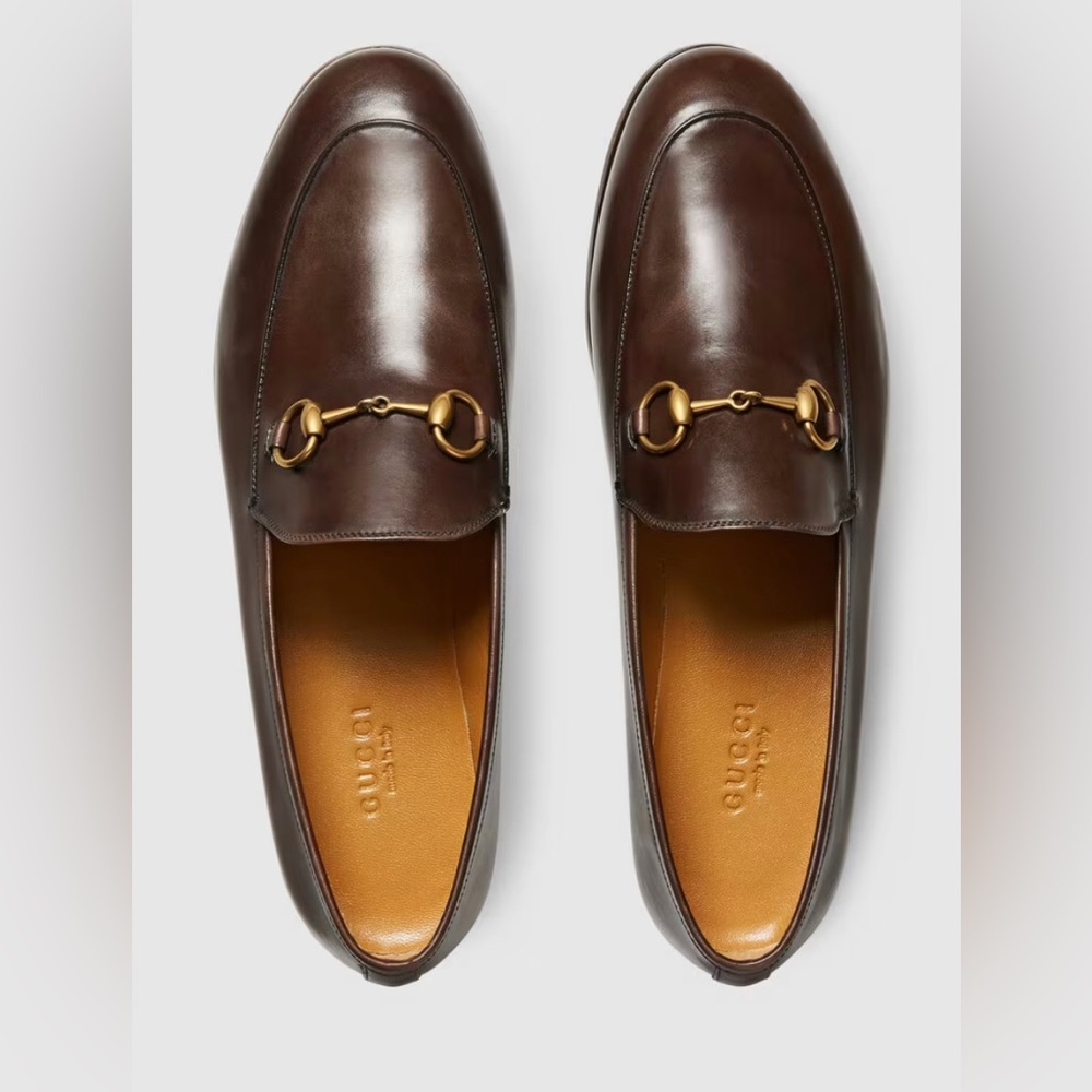 Gucci Jordaan Horsebit Loafers in Dark Brown size 37